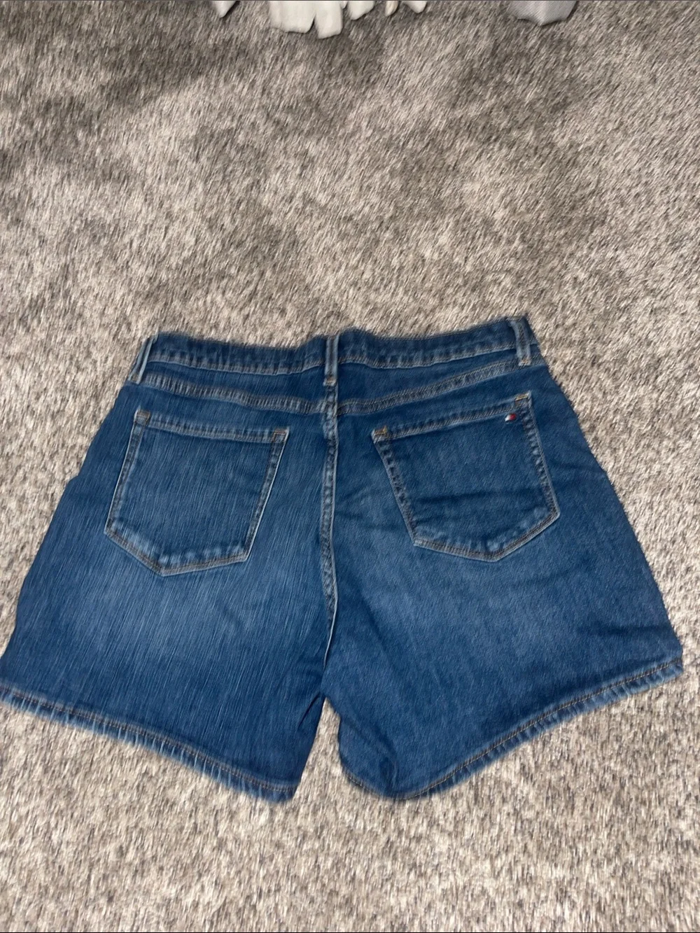 Tommy Hilfiger Dark Blue Denim Shorts with Heart Logo